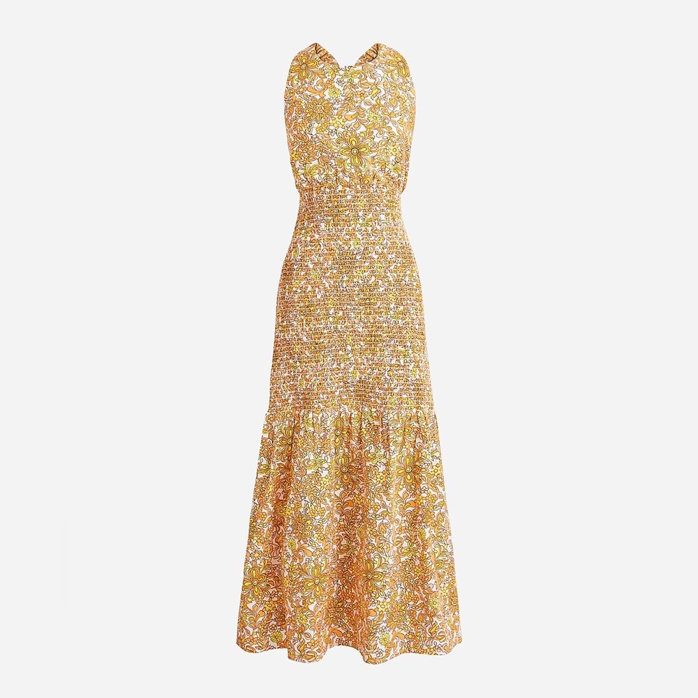 J. Crew Yellow Floral Maxi Dress